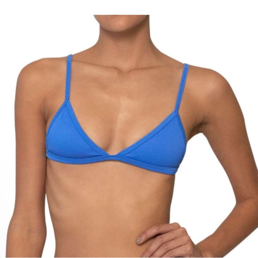 Blue Triangle Bra with Adjustable Straps
